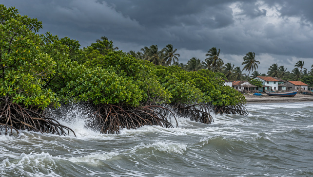 Mangroves protecting coastal communities
